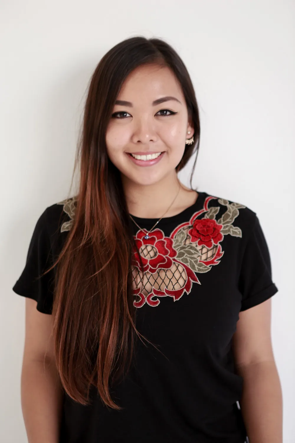 Anqi, a Perth artist, smiling